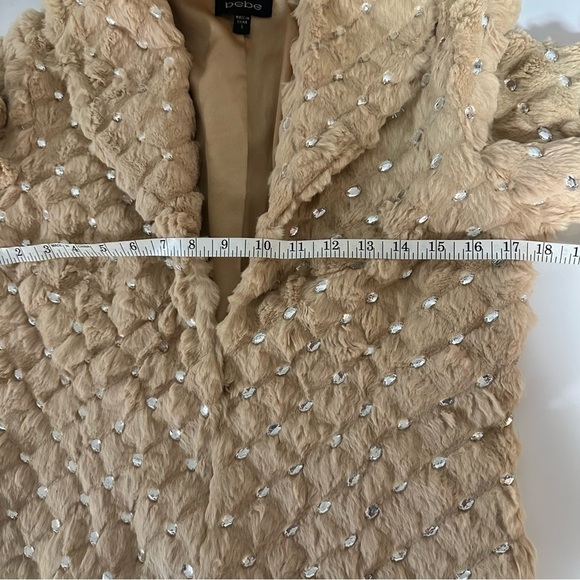 *RARE* Bebe Rhinestone Rabbit Fur Coat - Picture 12 of 13